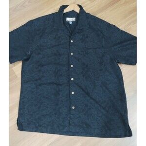 Havana Jacks Cafe Mens XL Black Short Sleeve Hawaiian Button Shirt